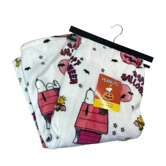 PEANUTS Snoopy Woodstock Halloween Throw Blanket 50x70 Boo Moon Bats - Picture 2 of 5